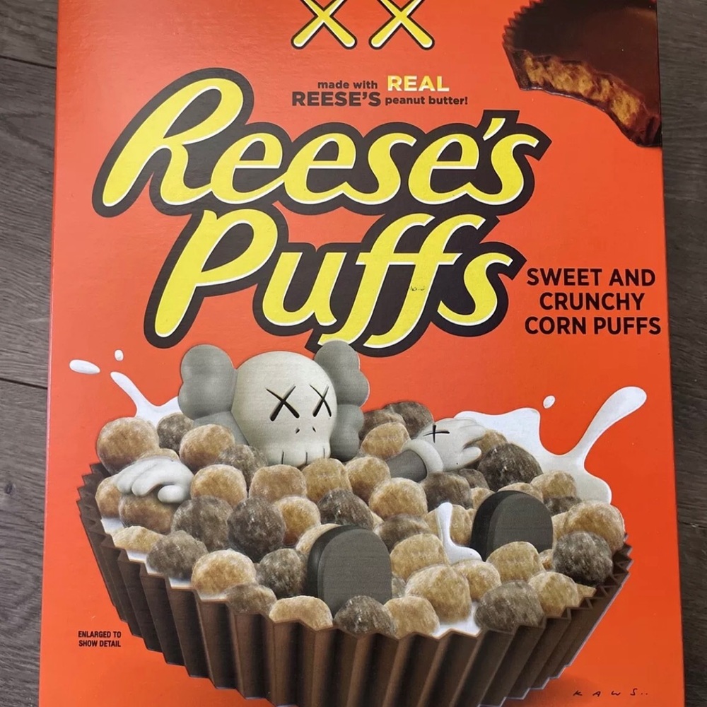 KAWS Reeses Puffs Giant Size Cereal Rare Collectible Limited XX Brand New